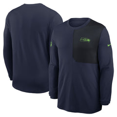 Seattle Seahawks Sideline Coach UV Dri-FIT Long Sleeve Shirt - College Navy sale