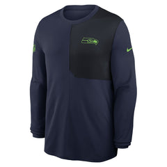 Seattle Seahawks Sideline Coach UV Dri-FIT Long Sleeve Shirt - College Navy sale