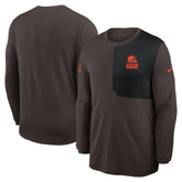 Cleveland Browns Sideline Coach UV Dri-FIT Long Sleeve Shirt - Brown outlet