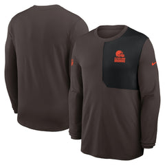 Cleveland Browns Sideline Coach UV Dri-FIT Long Sleeve Shirt - Brown outlet