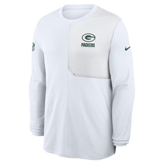 Green Bay Packers Sideline Coach UV Dri-FIT Long Sleeve Shirt - White for sale