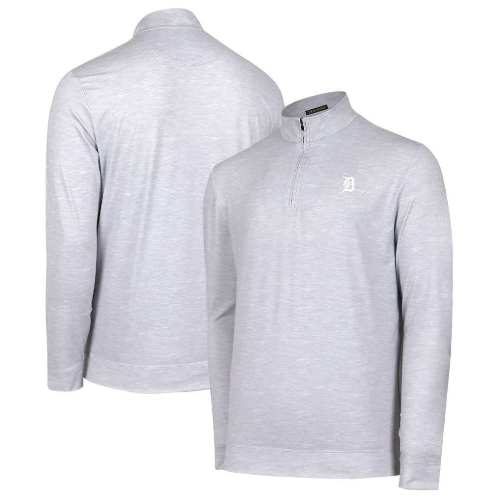 Detroit Tigers Sublime Tri-Blend Quarter-Zip Jacket Gray