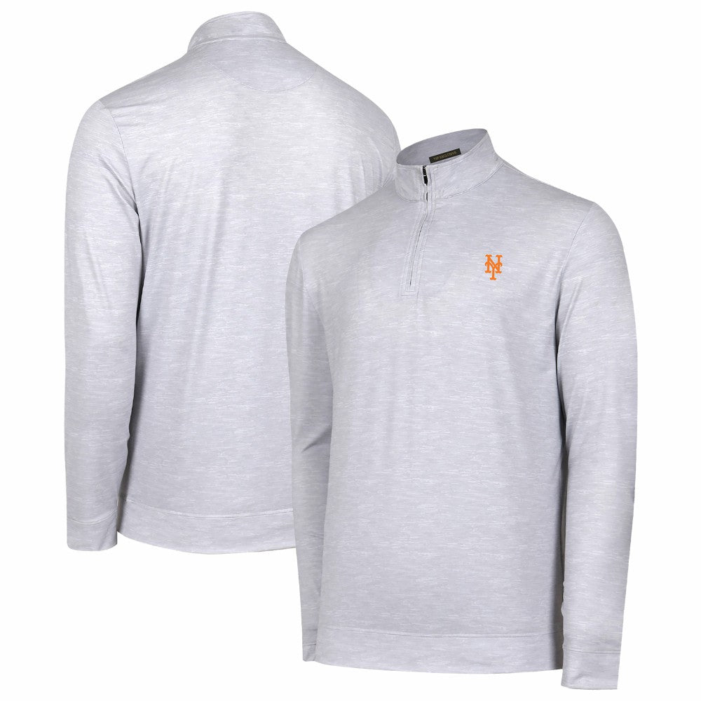 New York Mets Sublime Tri-Blend Quarter-Zip Jacket Gray