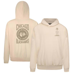 Chicago Blackhawks Levelwear Contact Stamp Pullover Hoodie - Cream Hoodies