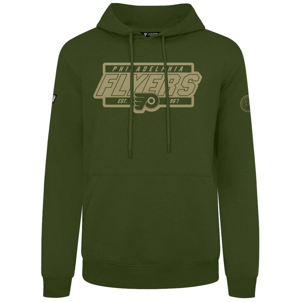 Philadelphia Flyers Levelwear Podium Pullover Hoodie - Olive Hoodies