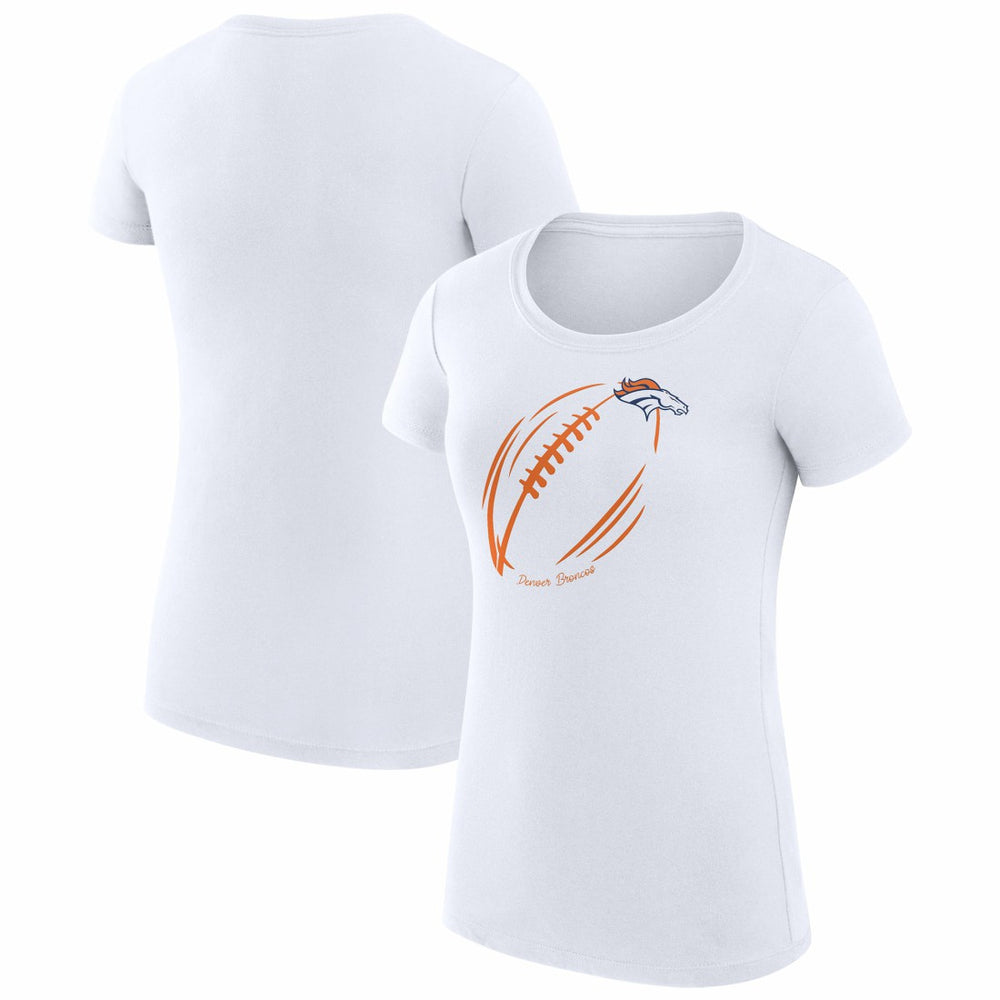 Denver Broncos G-III 4Her by Carl Banks Women's Super-Slim Fit Lightweight Subtle Football T-Shirt - White outlet