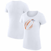 Denver Broncos G-III 4Her by Carl Banks Women's Super-Slim Fit Lightweight Subtle Football T-Shirt - White outlet
