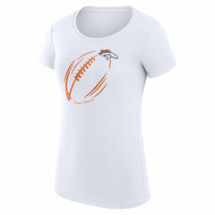 Denver Broncos G-III 4Her by Carl Banks Women's Super-Slim Fit Lightweight Subtle Football T-Shirt - White outlet