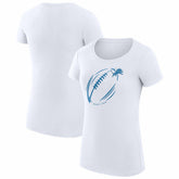 Detroit Lions G-III 4Her by Carl Banks Women's Super-Slim Fit Lightweight Subtle Football T-Shirt - White outlet
