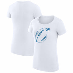 Detroit Lions G-III 4Her by Carl Banks Women's Super-Slim Fit Lightweight Subtle Football T-Shirt - White outlet