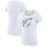 Philadelphia Eagles G-III 4Her by Carl Banks Women's Super-Slim Fit Lightweight Subtle Football T-Shirt - White cheap