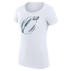 Philadelphia Eagles G-III 4Her by Carl Banks Women's Super-Slim Fit Lightweight Subtle Football T-Shirt - White cheap