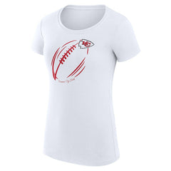 Kansas City Chiefs G-III 4Her by Carl Banks Women's Super-Slim Fit Lightweight Subtle Football T-Shirt - White for sale