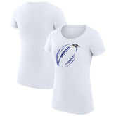 Baltimore Ravens G-III 4Her by Carl Banks Women's Super-Slim Fit Lightweight Subtle Football T-Shirt - White outlet