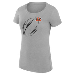 Cincinnati Bengals G-III 4Her by Carl Banks Women's Super-Slim Fit Lightweight Subtle Football T-Shirt - Heather Gray sale