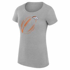 Denver Broncos G-III 4Her by Carl Banks Women's Super-Slim Fit Lightweight Subtle Football T-Shirt - Heather Gray on sale
