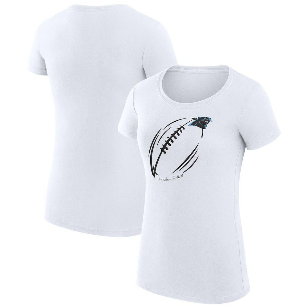 Carolina Panthers G-III 4Her by Carl Banks Women's Super-Slim Fit Lightweight Subtle Football T-Shirt - White cheap