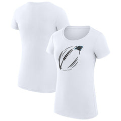 Carolina Panthers G-III 4Her by Carl Banks Women's Super-Slim Fit Lightweight Subtle Football T-Shirt - White cheap