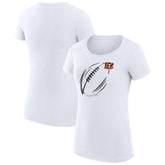 Cincinnati Bengals G-III 4Her by Carl Banks Women's Super-Slim Fit Lightweight Subtle Football T-Shirt - White on sale