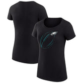 Philadelphia Eagles G-III 4Her by Carl Banks Women's Super-Slim Fit Lightweight Subtle Football T-Shirt - Black outlet