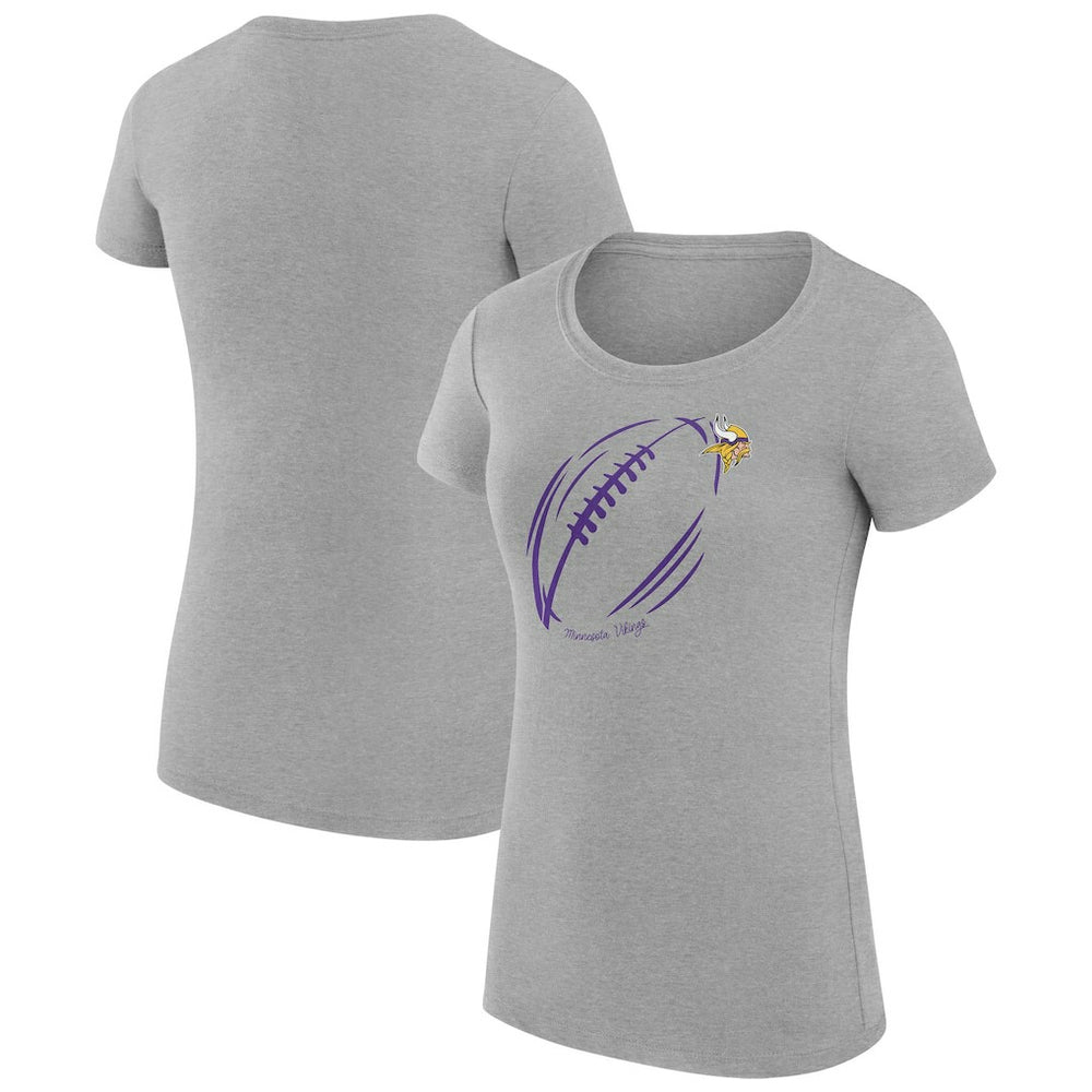 Minnesota Vikings G-III 4Her by Carl Banks Women's Super-Slim Fit Lightweight Subtle Football T-Shirt - Heather Gray cheap