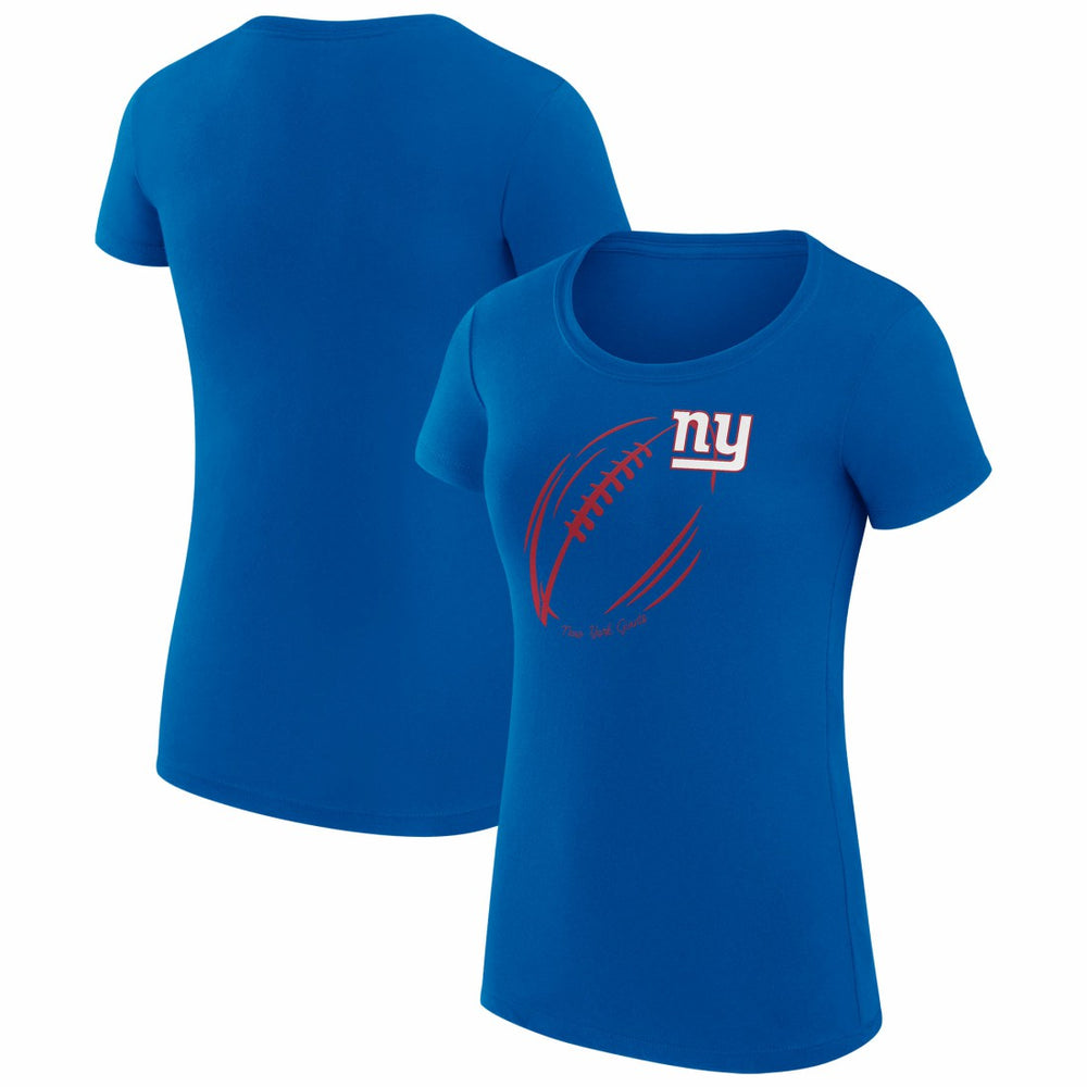 New York Giants G-III 4Her by Carl Banks Women's Super-Slim Fit Lightweight Subtle Football T-Shirt - Royal discount