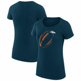Denver Broncos G-III 4Her by Carl Banks Women's Super-Slim Fit Lightweight Subtle Football T-Shirt - Navy sale