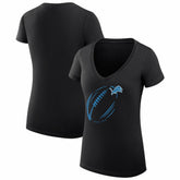 Detroit Lions G-III 4Her by Carl Banks Women's Super-Slim Fit Lightweight Subtle Football V-Neck T-Shirt - Black discount