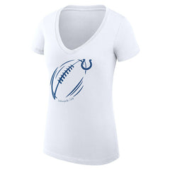 Indianapolis Colts G-III 4Her by Carl Banks Women's Super-Slim Fit Lightweight Subtle Football V-Neck T-Shirt - White discount