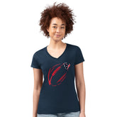 Houston Texans G-III 4Her by Carl Banks Women's Super-Slim Fit Lightweight Subtle Football V-Neck T-Shirt - Navy for sale