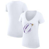 Minnesota Vikings G-III 4Her by Carl Banks Women's Super-Slim Fit Lightweight Subtle Football V-Neck T-Shirt - White online