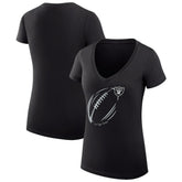 Las Vegas Raiders G-III 4Her by Carl Banks Women's Super-Slim Fit Lightweight Subtle Football V-Neck T-Shirt - Black sale