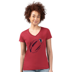 Houston Texans G-III 4Her by Carl Banks Women's Super-Slim Fit Lightweight Subtle Football V-Neck T-Shirt - Red cheap
