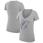 Minnesota Vikings G-III 4Her by Carl Banks Women's Super-Slim Fit Lightweight Subtle Football V-Neck T-Shirt - Heather Gray on sale