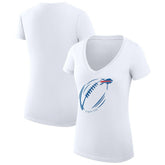 Buffalo Bills G-III 4Her by Carl Banks Women's Super-Slim Fit Lightweight Subtle Football V-Neck T-Shirt - White cheap