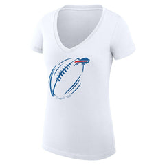 Buffalo Bills G-III 4Her by Carl Banks Women's Super-Slim Fit Lightweight Subtle Football V-Neck T-Shirt - White cheap