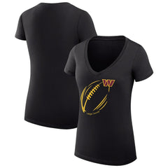 Washington Commanders G-III 4Her by Carl Banks Women's Super-Slim Fit Lightweight Subtle Football V-Neck T-Shirt - Black cheap