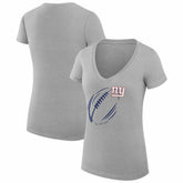 New York Giants G-III 4Her by Carl Banks Women's Super-Slim Fit Lightweight Subtle Football V-Neck T-Shirt - Heather Gray sale