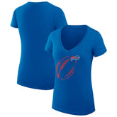 Buffalo Bills G-III 4Her by Carl Banks Women's Super-Slim Fit Lightweight Subtle Football V-Neck T-Shirt - Royal discount
