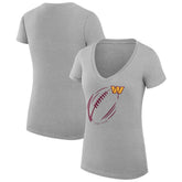 Washington Commanders G-III 4Her by Carl Banks Women's Super-Slim Fit Lightweight Subtle Football V-Neck T-Shirt - Heather Gray on sale
