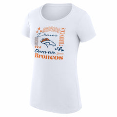 Denver Broncos G-III 4Her by Carl Banks Women's Super-Slim Fit Lightweight Collage Team T-Shirt - White on sale