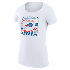 Buffalo Bills G-III 4Her by Carl Banks Women's Super-Slim Fit Lightweight Collage Team T-Shirt - White outlet