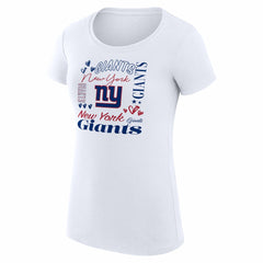 New York Giants G-III 4Her by Carl Banks Women's Super-Slim Fit Lightweight Collage Team T-Shirt - White sale