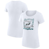 Philadelphia Eagles G-III 4Her by Carl Banks Women's Super-Slim Fit Lightweight Collage Team T-Shirt - White on sale