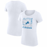 Detroit Lions G-III 4Her by Carl Banks Women's Super-Slim Fit Lightweight Collage Team T-Shirt - White discount