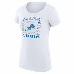 Detroit Lions G-III 4Her by Carl Banks Women's Super-Slim Fit Lightweight Collage Team T-Shirt - White discount