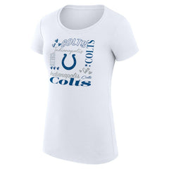 Indianapolis Colts G-III 4Her by Carl Banks Women's Super-Slim Fit Lightweight Collage Team T-Shirt - White on sale