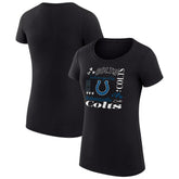 Indianapolis Colts G-III 4Her by Carl Banks Women's Super-Slim Fit Lightweight Collage Team T-Shirt - Black for sale