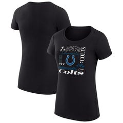 Indianapolis Colts G-III 4Her by Carl Banks Women's Super-Slim Fit Lightweight Collage Team T-Shirt - Black for sale