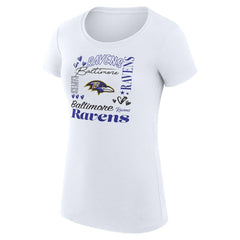Baltimore Ravens G-III 4Her by Carl Banks Women's Super-Slim Fit Lightweight Collage Team T-Shirt - White sale